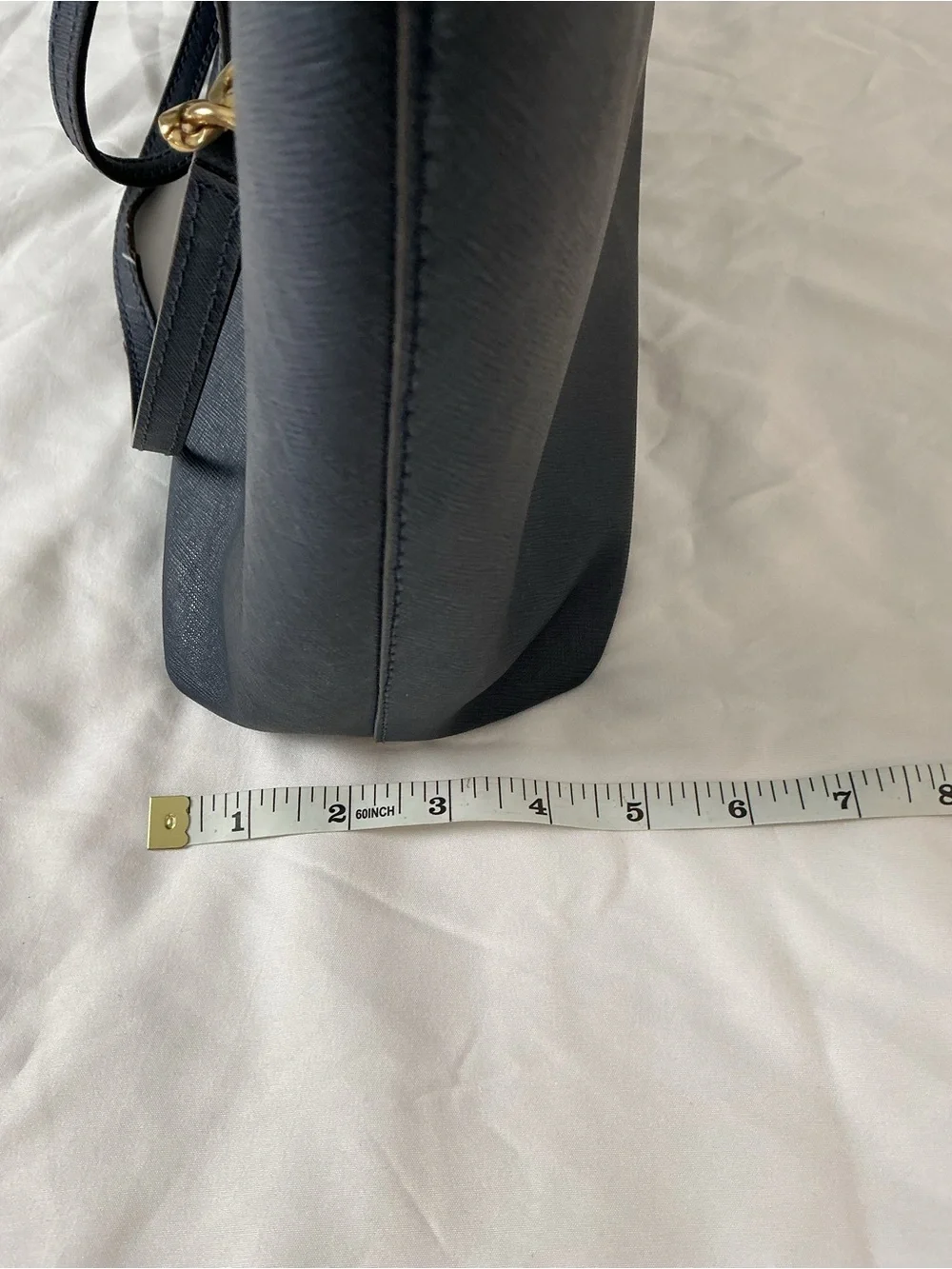 Michael Kors Navy Blue Saffiano Leather Chain Tote